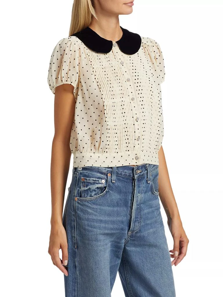 DÔEN Madeline Velvet-Collar Top 4
