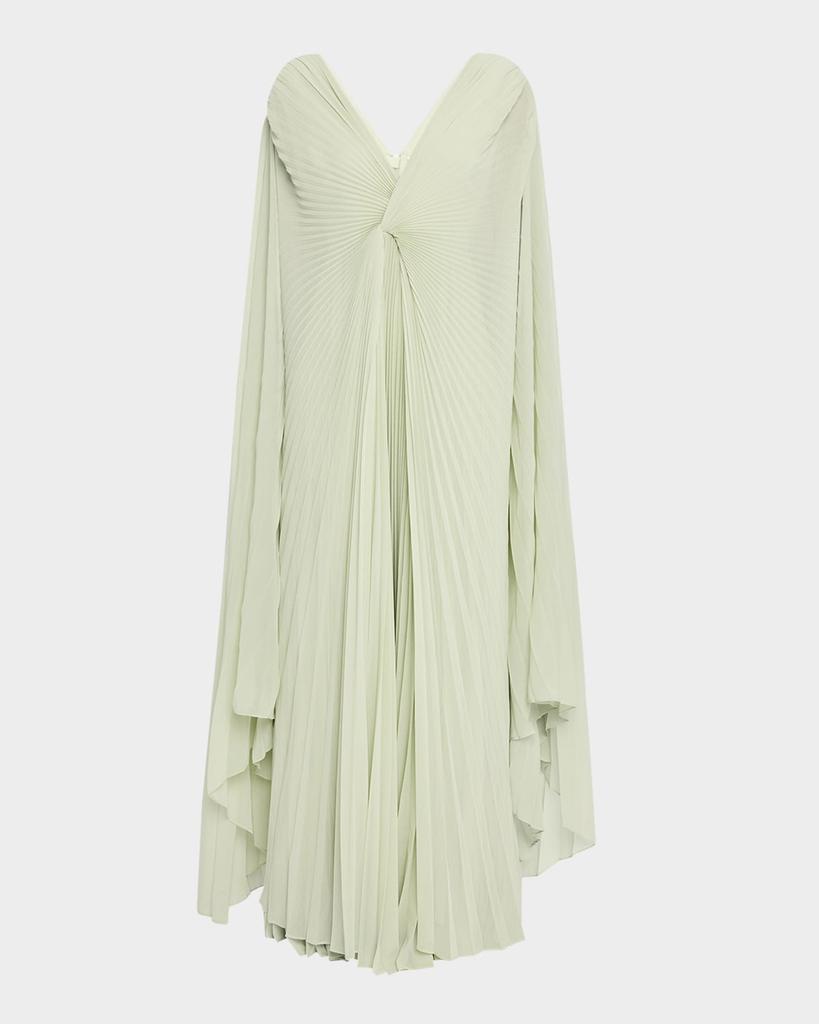 Alexis Serdena Pleated Cape Dress