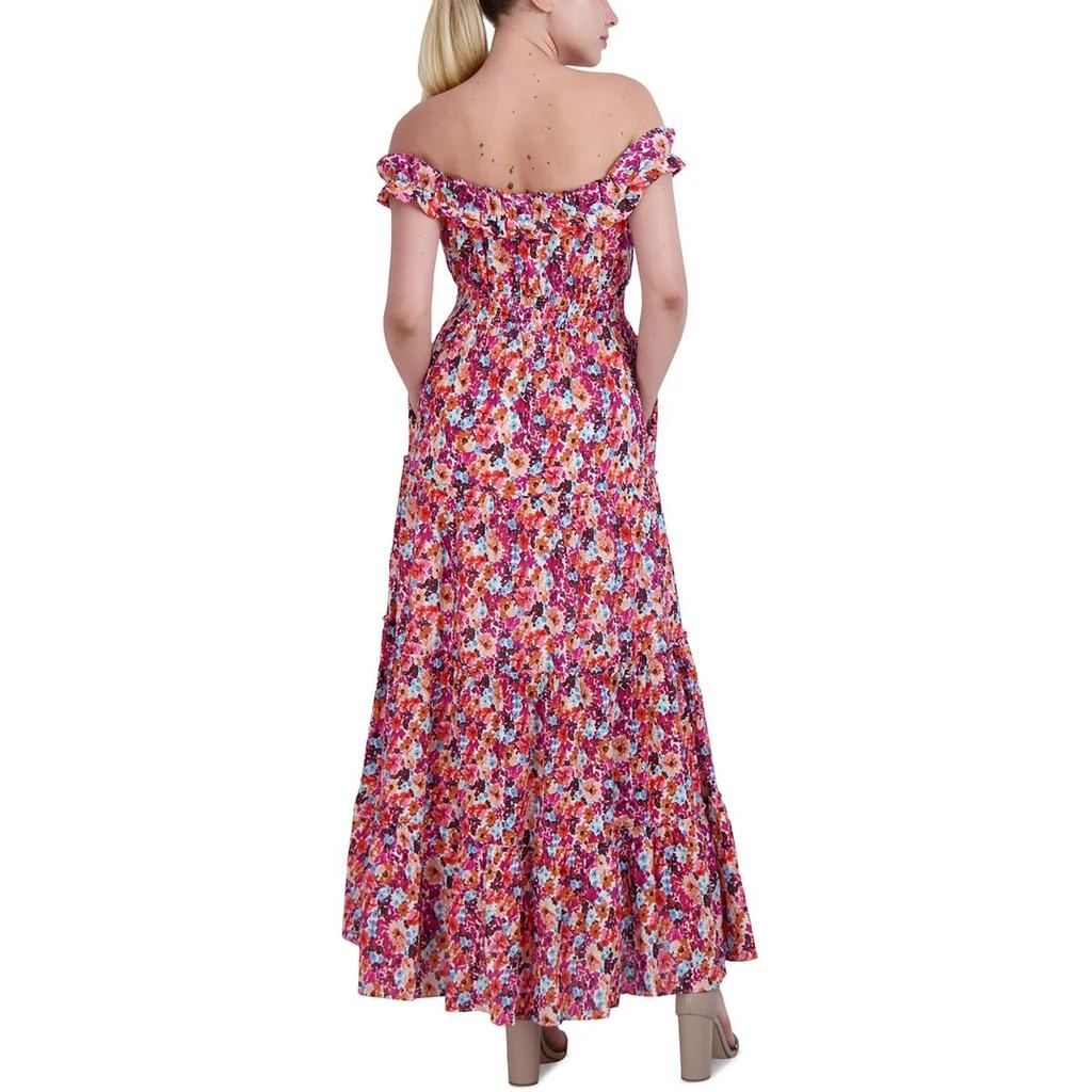 Laundry by Shelli Segal Womens Tea-Length Smocked Maxi Dress 2
