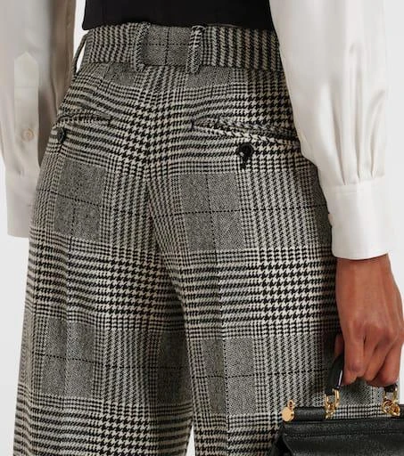 Dolce 
Gabbana Prince of Wales check wool and cashmere flared pants 6