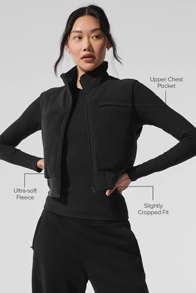 Alo Polar Fleece Wintry Mix Vest - Black 2