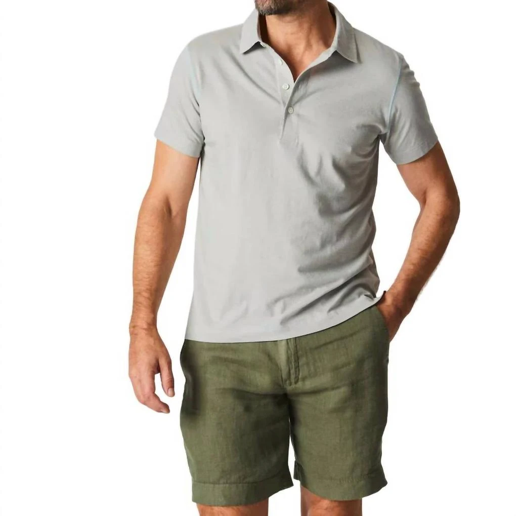 Billy Reid Stripe Pensacola Polo In Light Blue 1