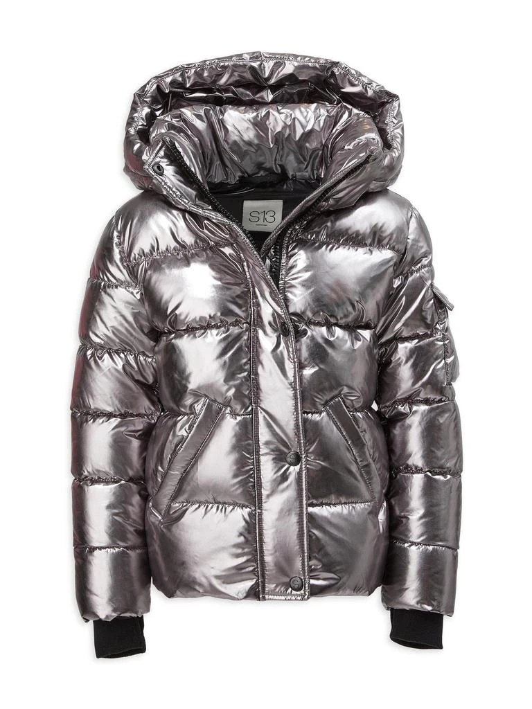 SAM. Little Girl’s Metallic Straight Puffer Jacket 3