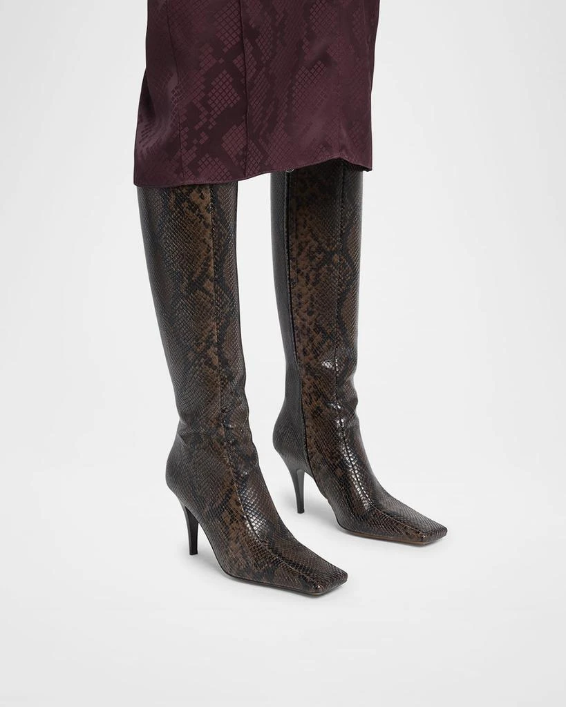 Stella McCartney Alter Snake-Print Tall Stiletto Boots 2