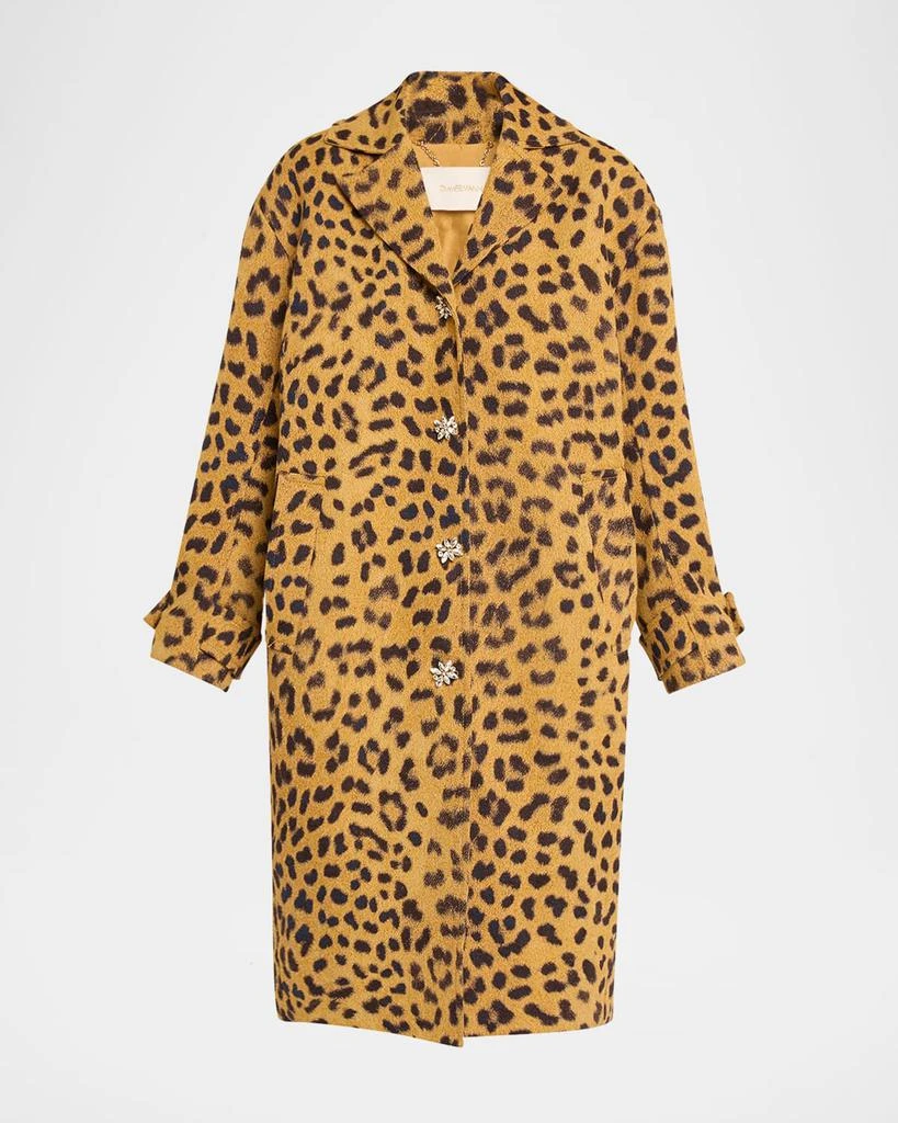 Zimmermann Crush Leopard Jacquard Barrel Coat 1