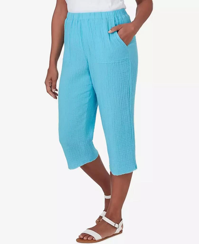 Alfred Dunner Women's Summer Breeze Double Gauze Capri Pants 5
