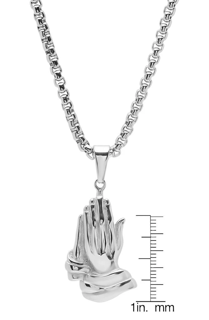 HMY JEWELRY Men's Prayer Hand Pendant Necklace 2