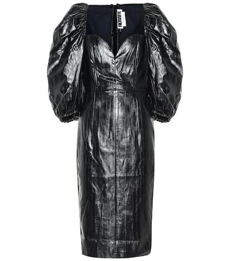 ROTATE Birger Christensen Irina faux leather midi dress 1