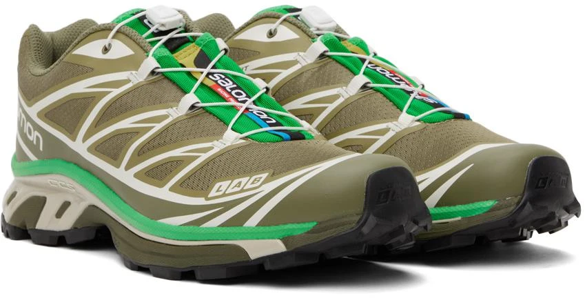 Salomon Khaki & Green XT-6 Sneakers 4