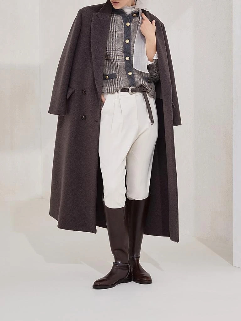 Brunello Cucinelli Crispy Silk Pussybow Blouse with Monili 6