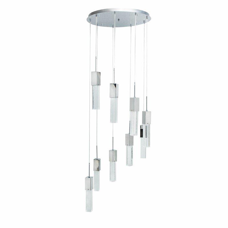 Finesse Decor Sparkling Night Chandelier 9 Light LED Spiral