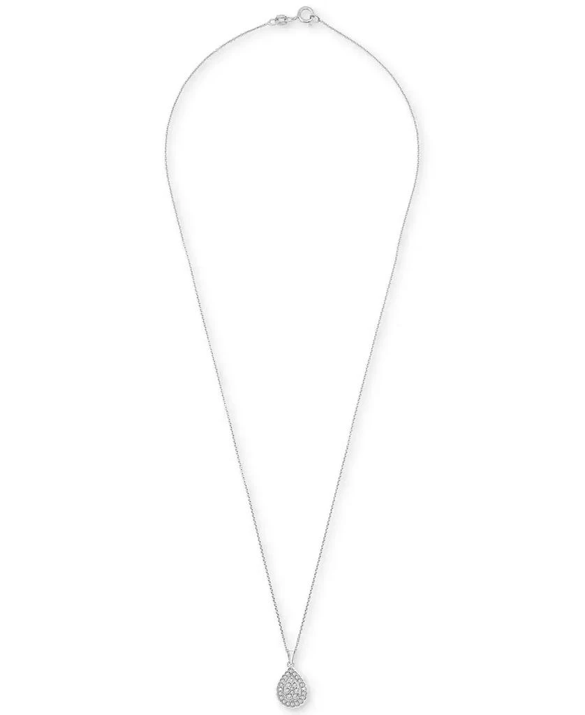 Macy's Diamond Teardrop Halo Cluster 18" Pendant Necklace (1/4 ct. t.w.) in Sterling Silver, Created for Macy's 3