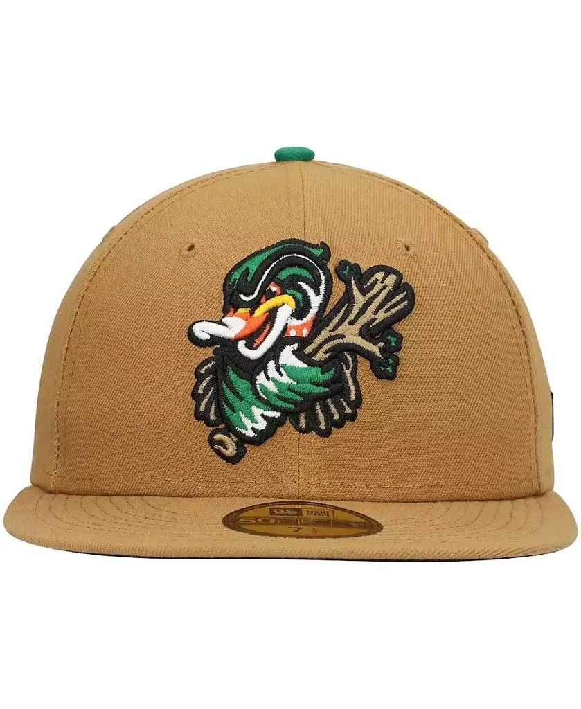 New Era Men's Natural Down East Wood Ducks Authentic Collection Team Alternate 59FIFTY Fitted Hat 2