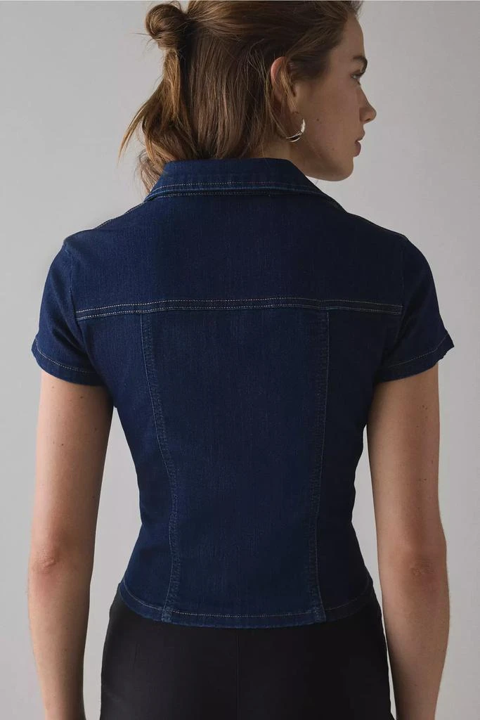 BDG BDG Polly Denim Slim Short Sleeve Button-Up Shirt 5