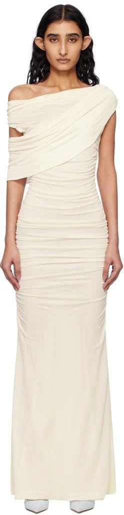 BLUMARINE Off-White One-Shoulder Maxi Dress 1