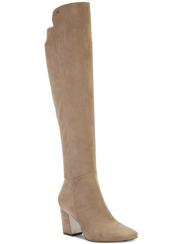 DKNY Cilli Womens Microsuede Block Heel Knee-High Boots 1