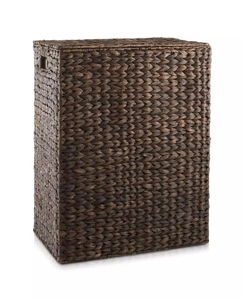 Casafield Large Laundry Hamper with Lid and Removable Liner Bag Woven Water Hyacinth Laundry Basket 4