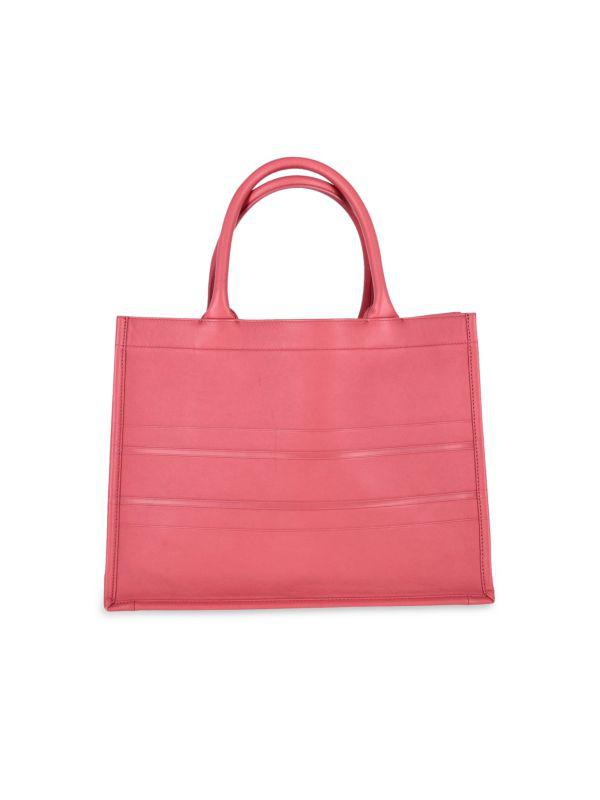 Dior Dior Medium Book Tote Bag In Pink Leather