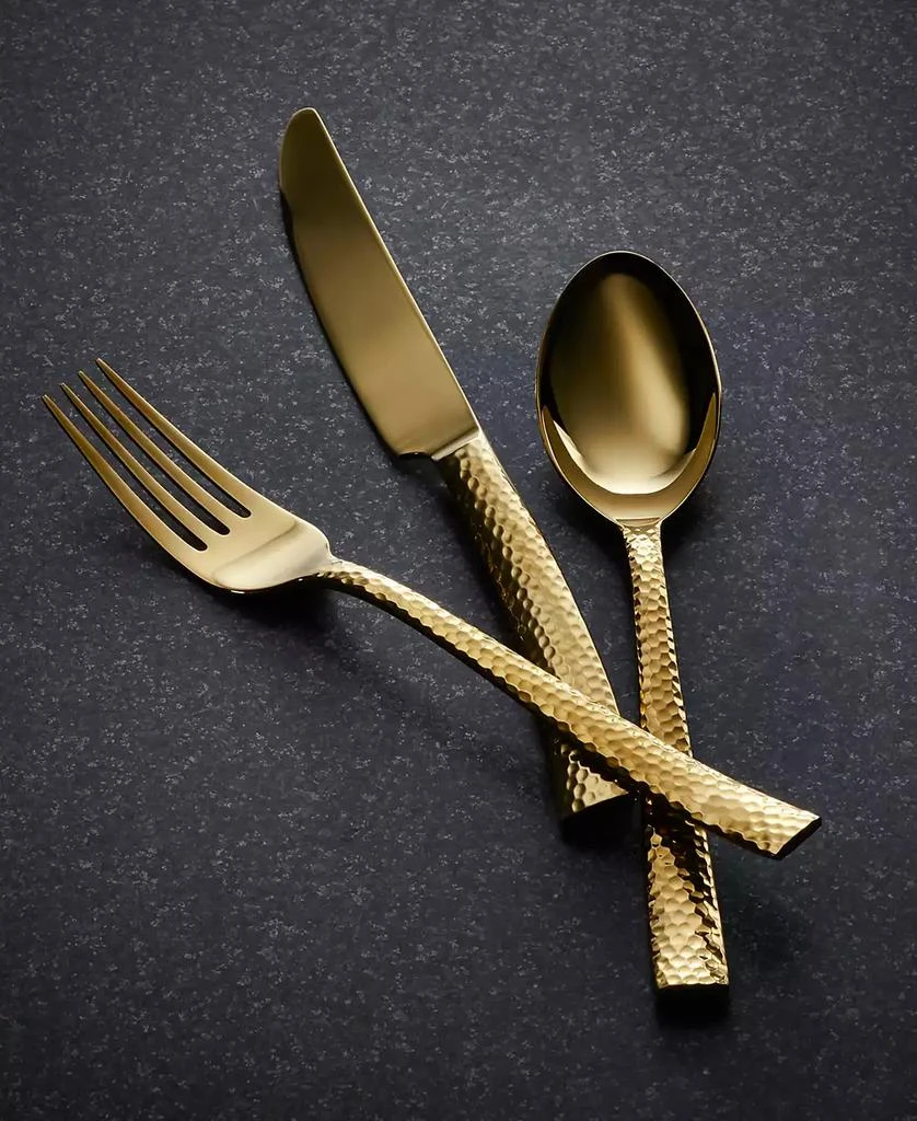 Macy's Argent Orfèvres Paris Hammered Gold 20-Pc. Flatware Set, Service for 4 5