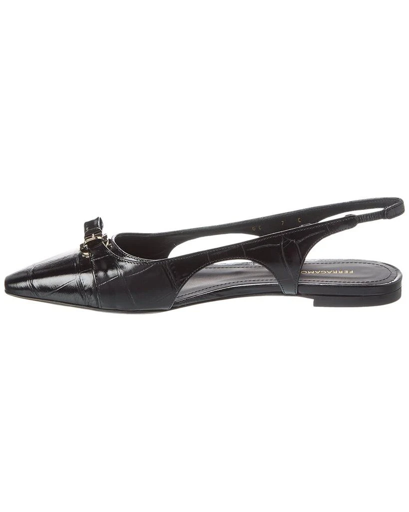 Salvatore Ferragamo Ferragamo Zalu Embossed Leather Slingback Flat 2