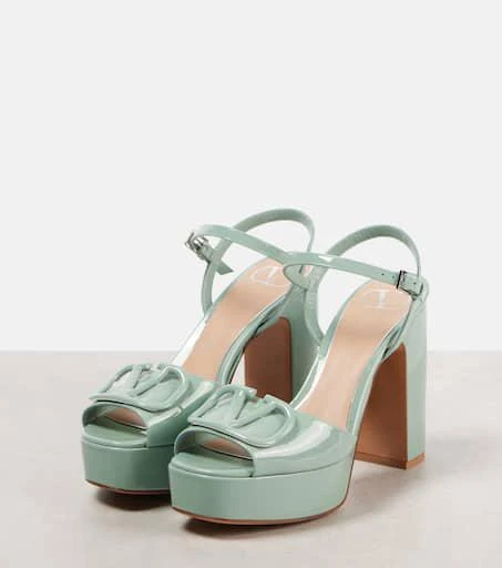 Valentino VLogo Signature patent leather platform sandals 4