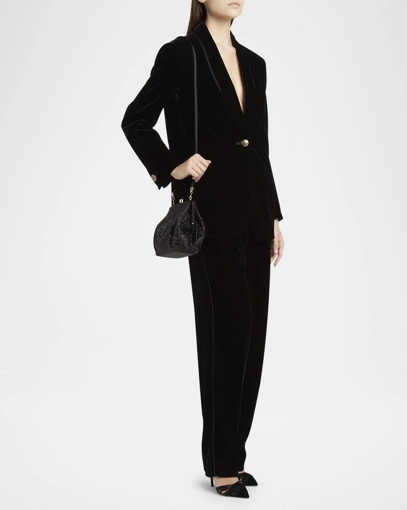 Giorgio Armani Pleated Rhinestone Satin Shoulder Bag 6