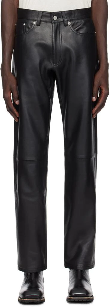 CMMN SWDN Black Joe Leather Pants 1