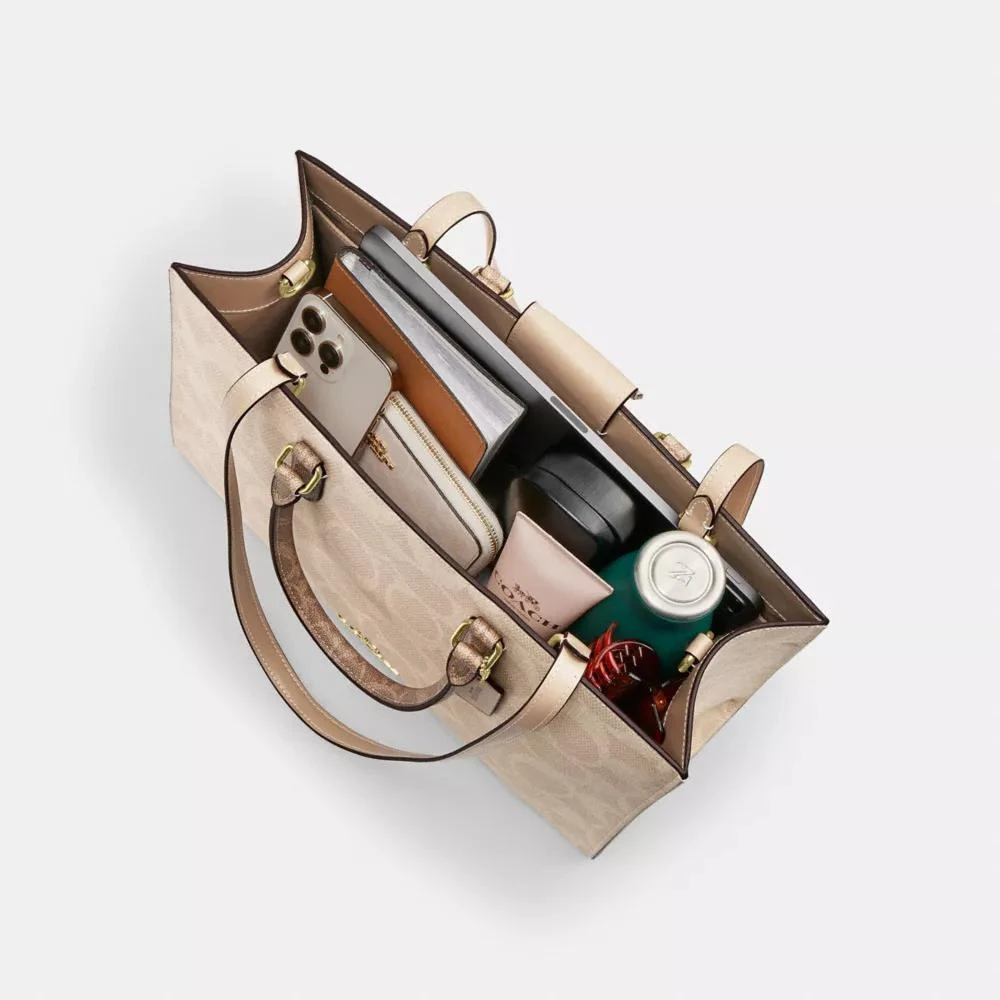 Coach Maggie Tote Bag In Blocked Signature Canvas 6