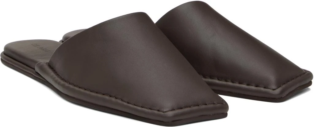 St. Agni Brown Soft Square Toe Slippers 4