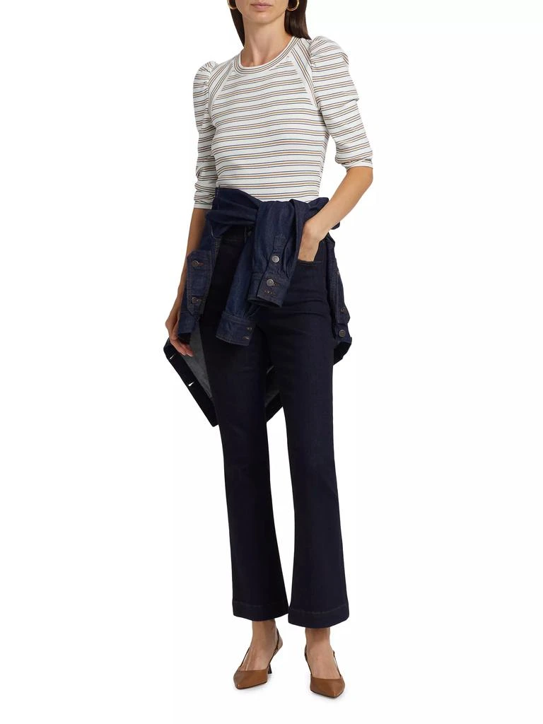 VERONICA BEARD Delano Striped Stretch-Cotton Top 2