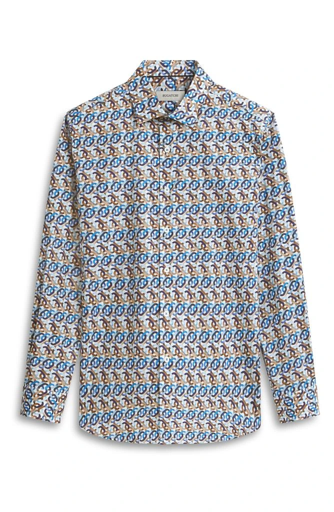 BUGATCHI Julian Chain Link Print Stretch Button-Up Shirt 5