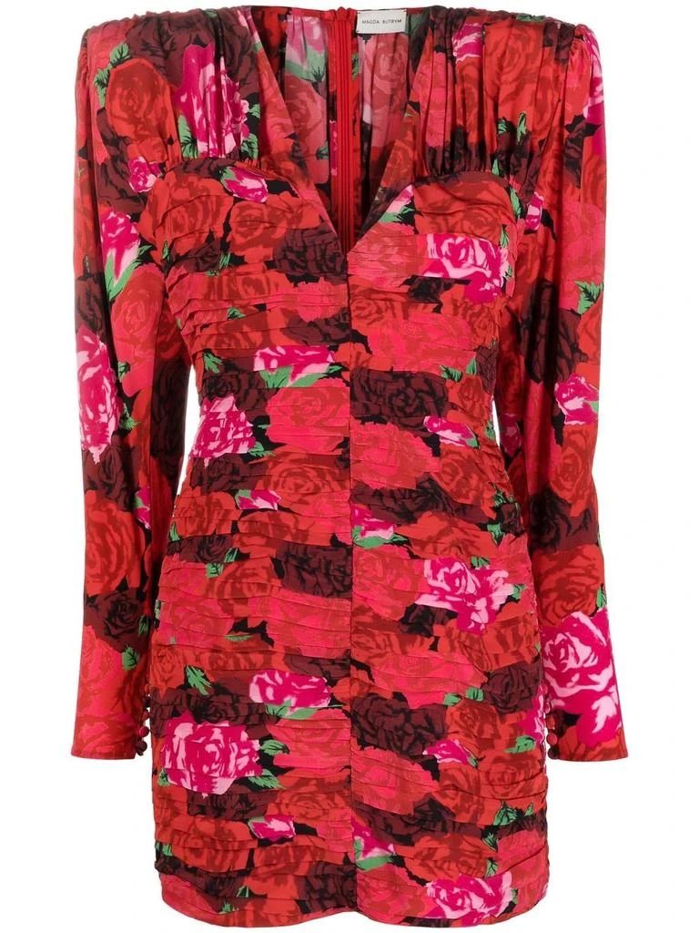 Magda Butrym floral-print silk mini dress - women -  -  - Red 1