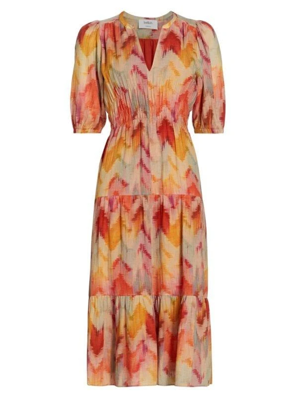 ba&sh Anissa Chevron Midi Dress 5