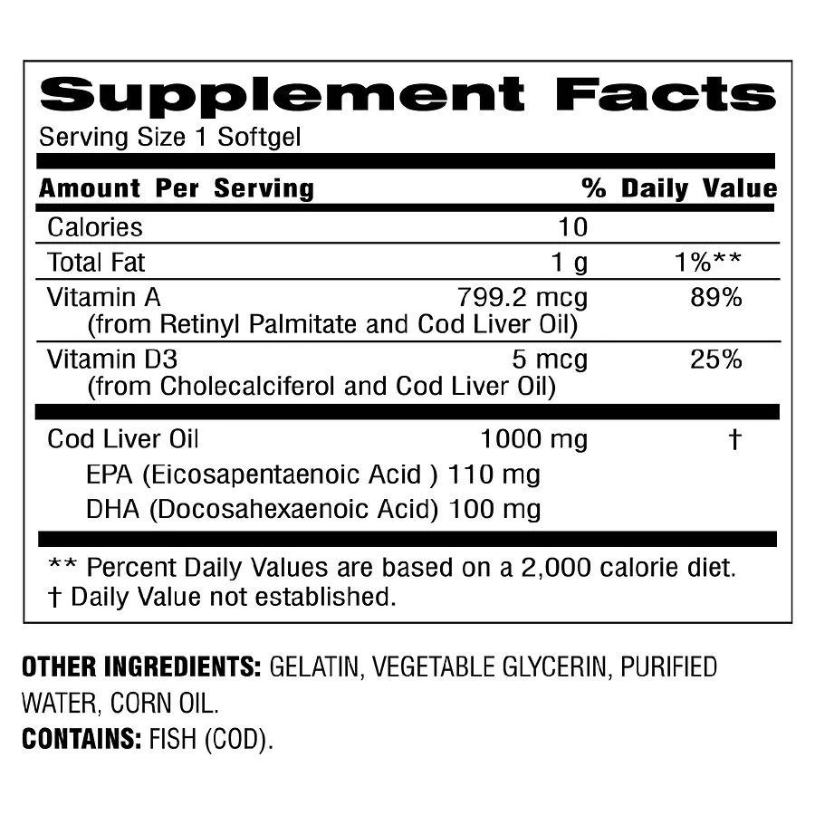 Botanic Choice Cod Liver Oil with Vitamins A & D 2