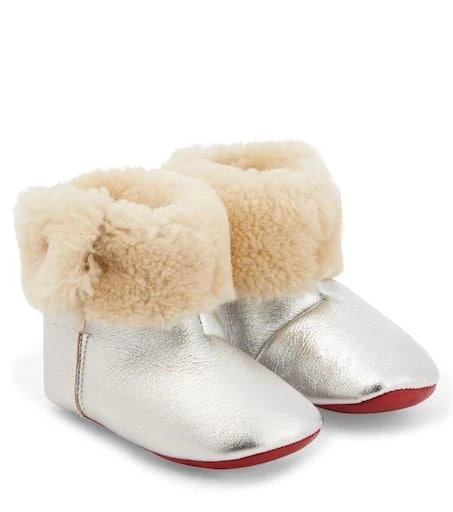 Christian Louboutin Baby shearling and nappa ankle boots 1
