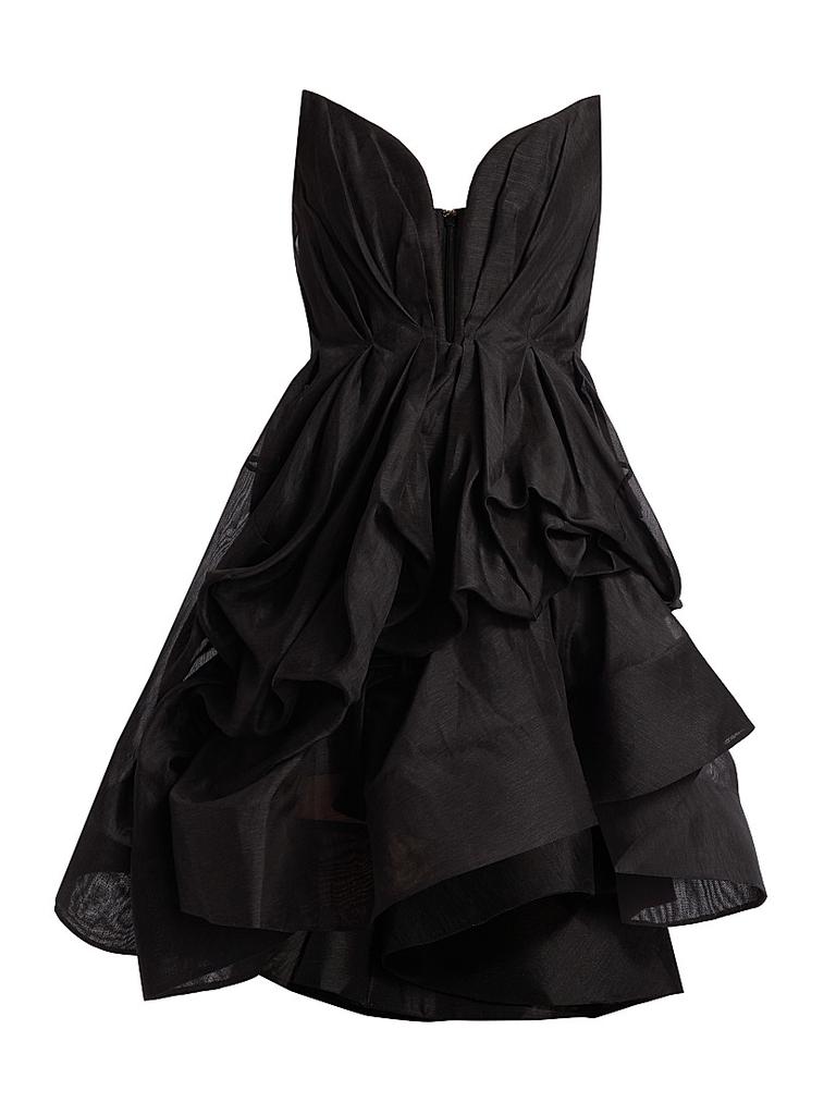 【Zimmermann】Illuminate draped linen and silk minidress Illuminate Draped linen and silk minidress in multicoloured