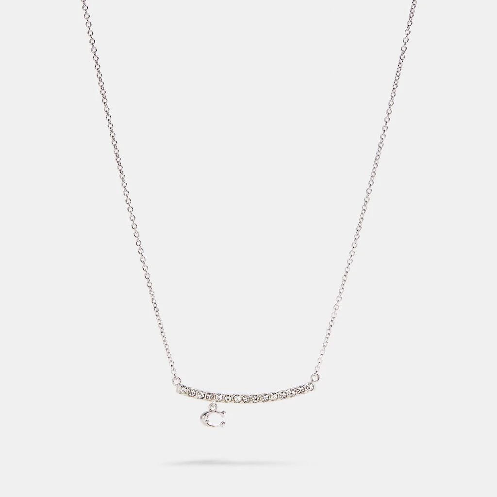 Coach Coach Outlet Signature Pave Bar Necklace 1