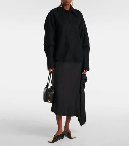 Jil Sander Asymmetric wool-trimmed shirt dress 2