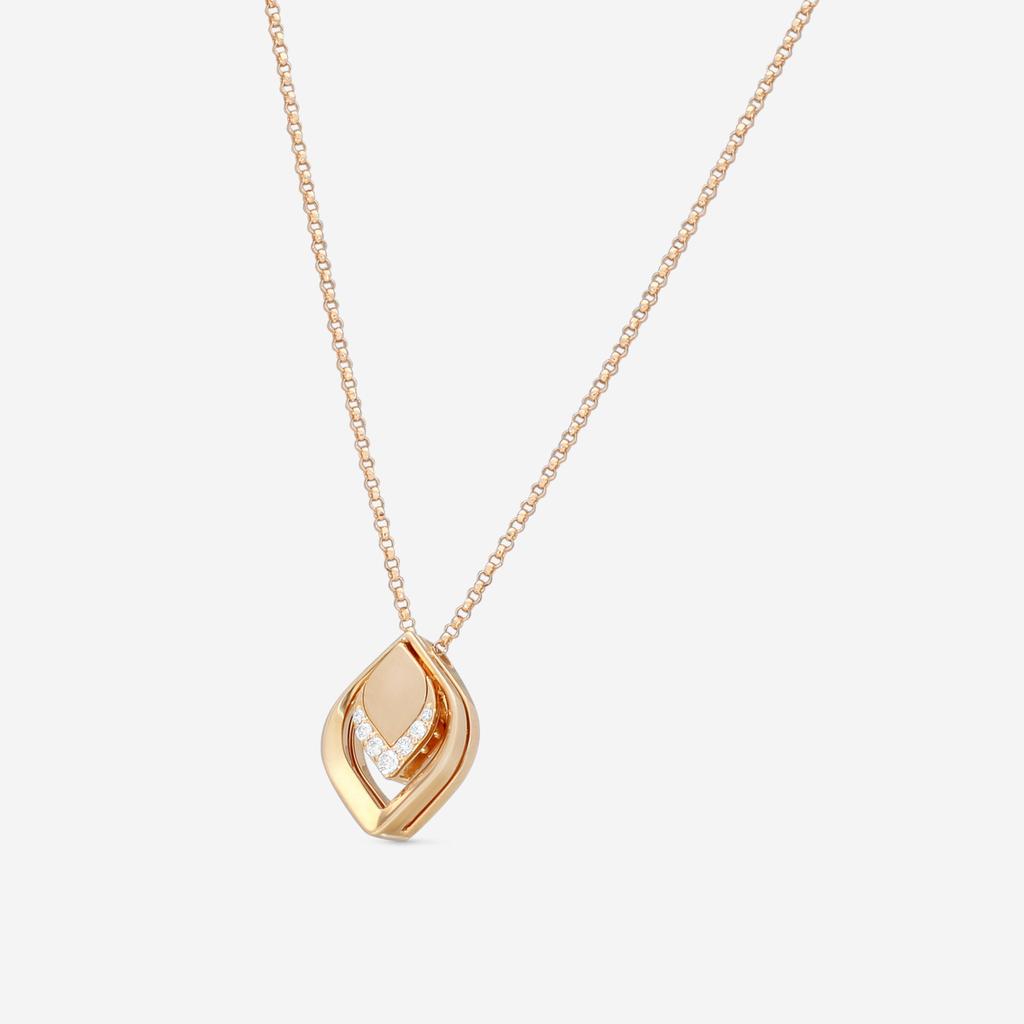 Roberto Coin Roberto Coin Petals 18K Rose Gold Diamond Pendant Necklace 7773270AX17X