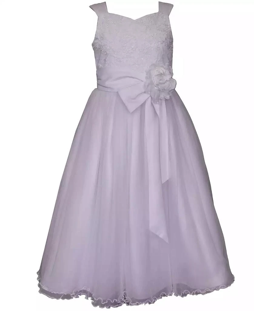 Bonnie Jean Big Girls Embroidered to Tulle Communion Dress with Jacket 6