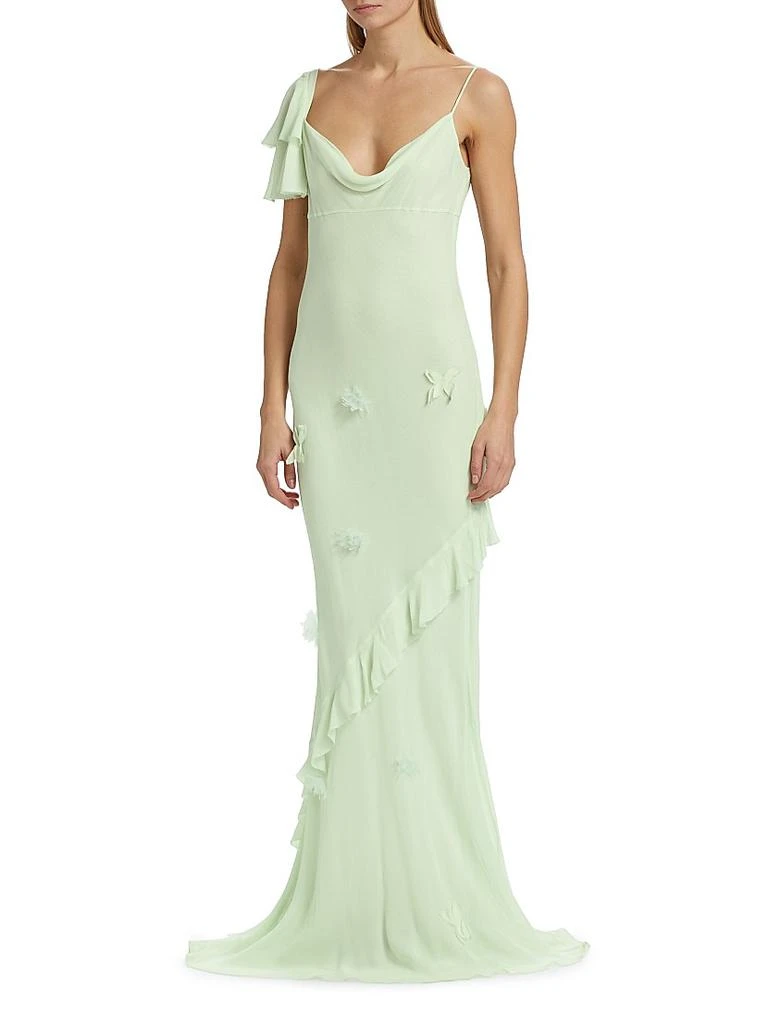 Self Portrait Georgette Floral-Appliqué Maxi Dress 3