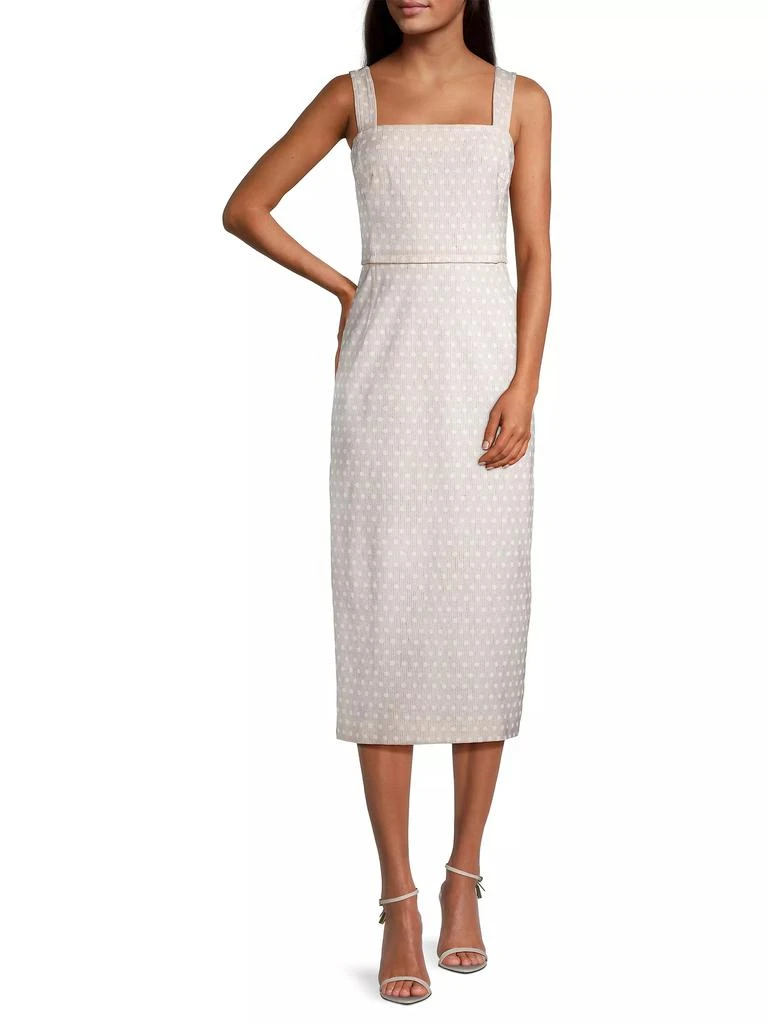 Tory Burch Geometric Linen-Blend Sheath Dress 2