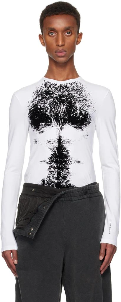 Y/Project White Hairy Chest Long Sleeve T-shirt 1
