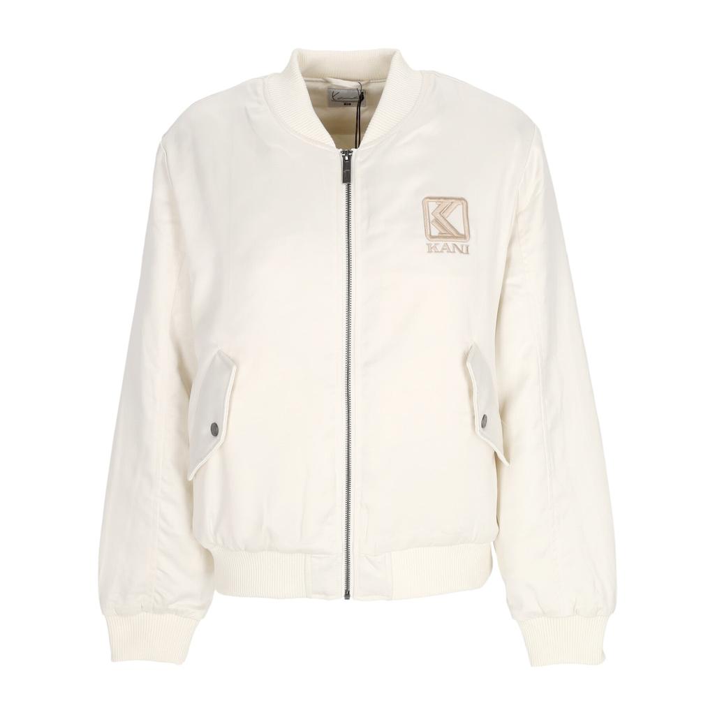 Karl Kani Women's Bomber Jacket W Og Satin Bomber Jacket Off White