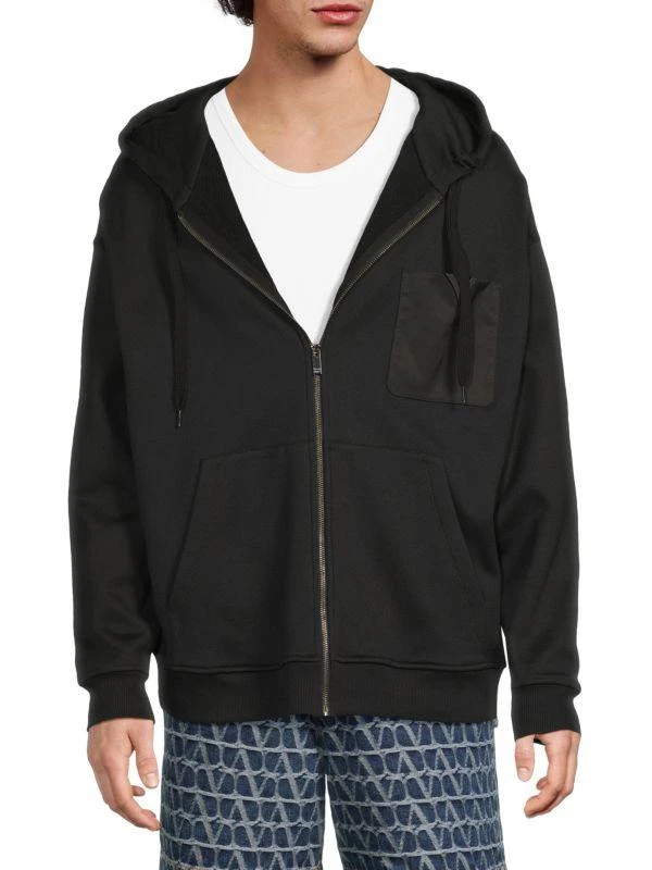 Valentino Zip-Up Logo Hoodie 1