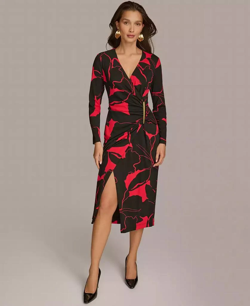 Donna Karan Women's Printed Faux-Wrap Dress 2