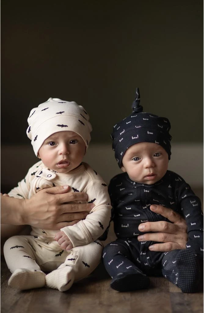 L'ovedbaby Halloween Boo Print Fitted One-Piece Organic Cotton Footie Pajamas 4