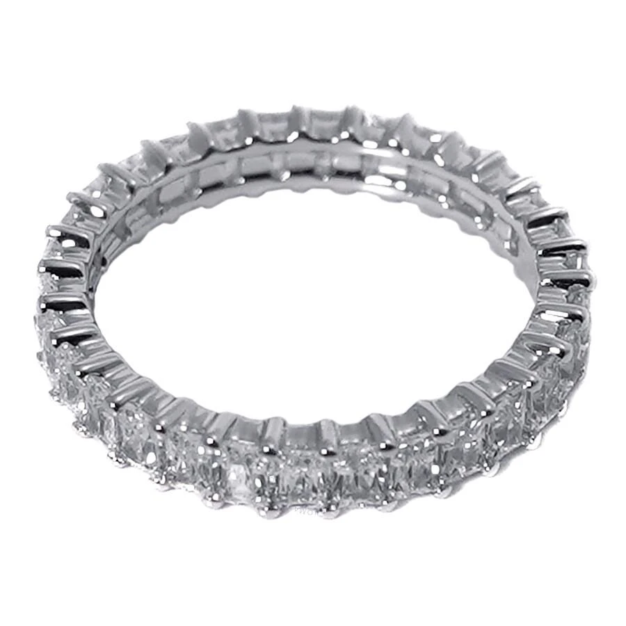 apm Monaco Ladies Eclat Silver-toned Crystal Embellsiehed Ring 1