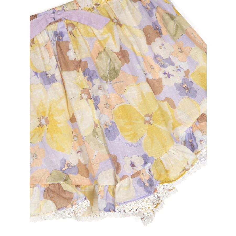Zimmermann Girls Pop Frill Floral Print Shorts 3