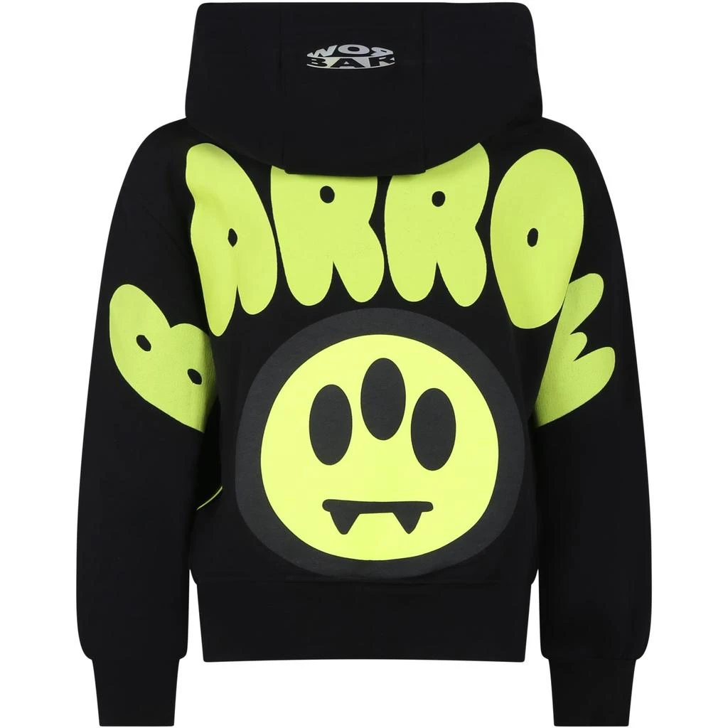BARROW Black Sweatshirt For Kids With Logo And Iconic Smiley Face 1